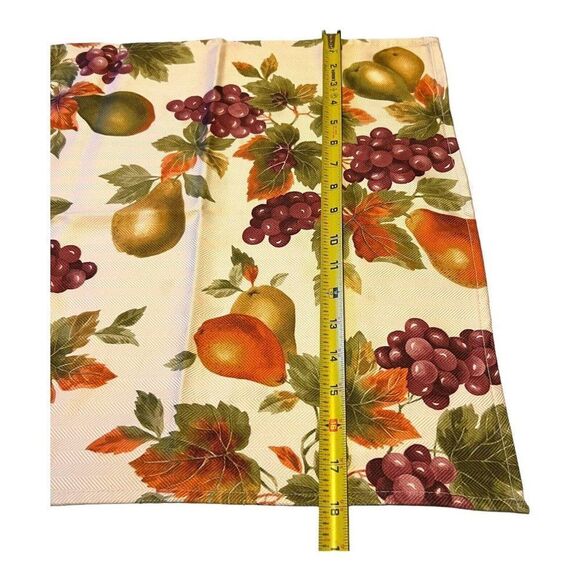 Fruit Print Cloth Napkins Set Of 4 18" Grapes Pears Pomegranate Traditional Fall - Picture 7 of 7